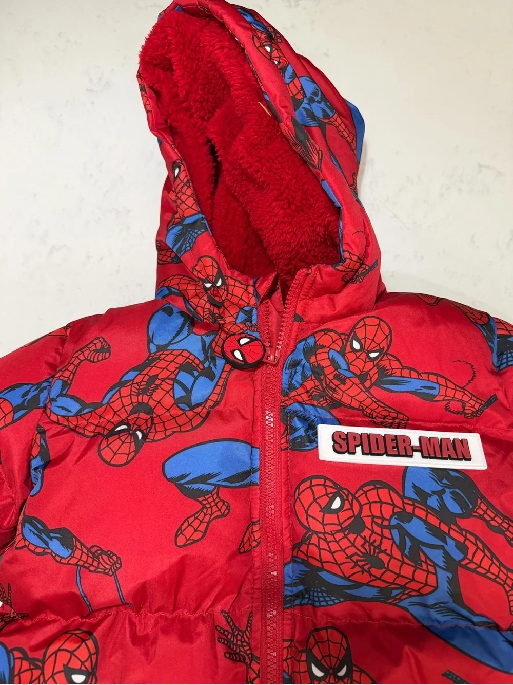Marvel Spider-Man Red & Blue Puffer Jacket for Kids